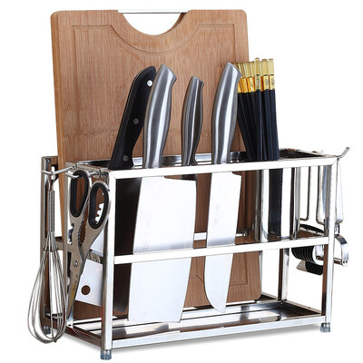 

Kitchen (maxcook) stainless steel racks knife holder chopping board with hook chopsticks tube MCD013