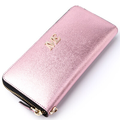 

Scarecrow MEXICAN Women&39s metal hit leather cowhide wallet holding bag Women&39s zipper wallet large capacity long wallet MYH40167L-01 pink