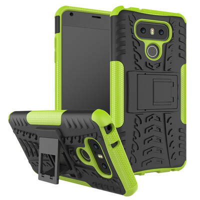 

Fivice LG G6 Case TPU anti-fall tire pattern back clip bracket phone case
