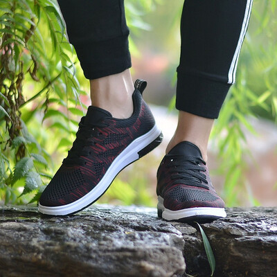 

Novel Teez Autumn new sports shoes really flying woven mesh breathable running shoes male Korean version of the belt wild casual