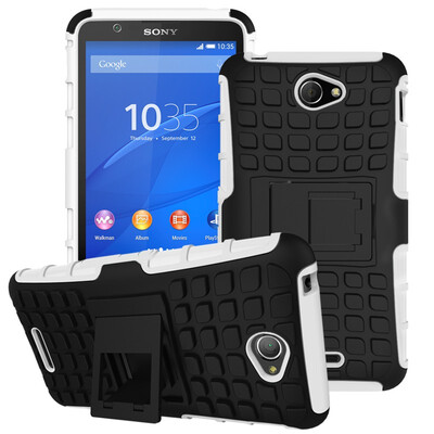 

Fivice Sony E4 Case TPU anti-fall tire pattern back clip bracket phone case