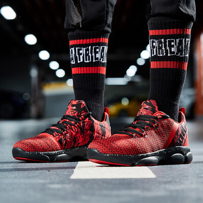 

Jordan male basketball shoes breathable wear-resistant cushioning trend boots XM4580112 Aurora red black 45