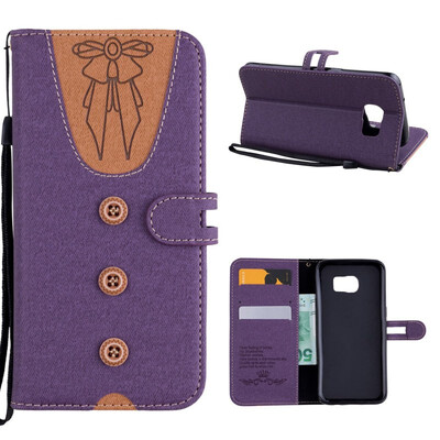 

MOONCASE Samsung Galaxy S7 Edge stitching embossed womens leather case - purple
