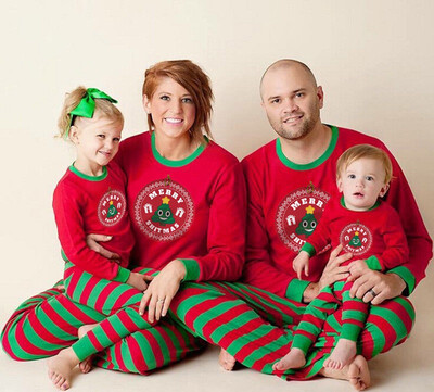 

New Family Matching Christmas Pajamas Set Adult Women Kids Sleepwear Nightwear