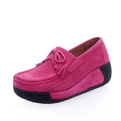 

Womens Shoes Fashion Wedges Shoes Casual Breathable Loafers Outdoor Shoes Grey Red Pink Size 35-41