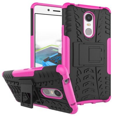 

Fivice Lenovo K6 note Case TPU anti-fall tire pattern back clip bracket phone case