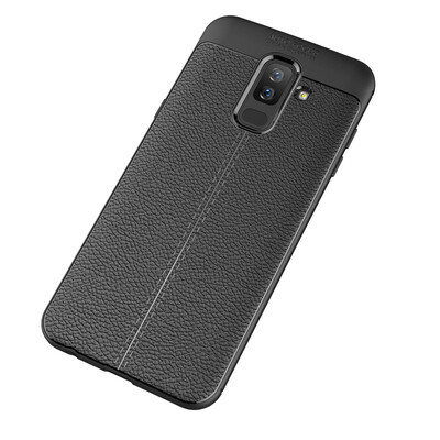 

Fivice Samsung Galaxy A6 PLUS case Luxury leather TPU silicone anti-fall soft shell phone case