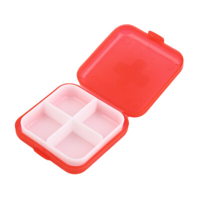 

Health Medicine Case Medical Pill Holder Box Portable 4 Slot Case Storage New