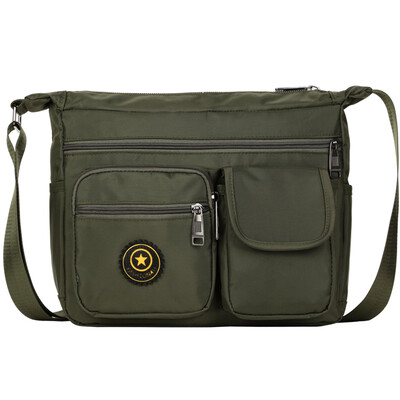 

(F4Y) JS-0501 men and women fashion casual multi-functional large-capacity backpack nylon shoulder Messenger bag green