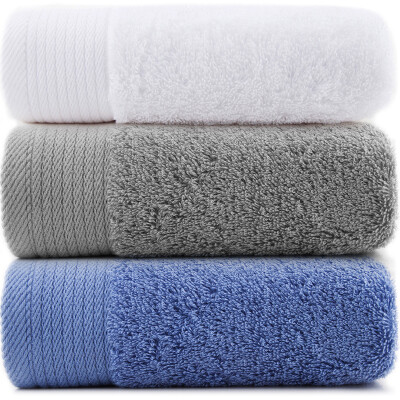 

Jingdong Supermarket] Sanli Class A thickening long-staple cotton satin side of the large towel 3 fitted cotton wash towel with lanyard baby available 35 × 75cm cool color