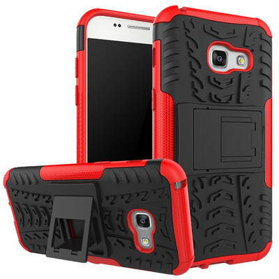 

Fivice Samsung A3 2017 Case TPU anti-fall tire pattern back clip bracket phone case