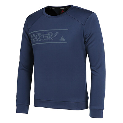 

PEAK mens autumn&winter new round neck caught fur warm sweater comfortable sports shirt DF684041 dark blue XL code