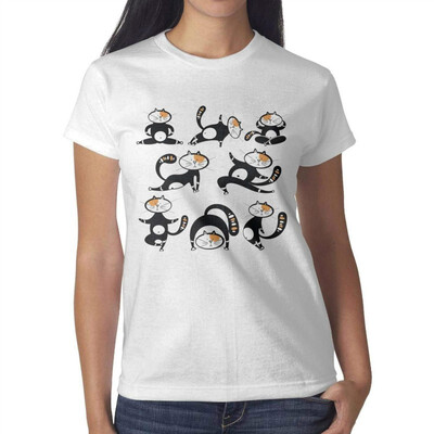 

cat Gymnastics Equipment Pretty Women White T-Shirt Cotton Fashion T-Shirts