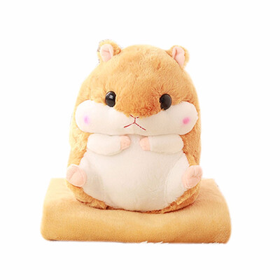 

Worm Home Decoration Bedding Coral Wool Blanket Office Travel Cushion Blankets Birthday Gifts Cute Hamster Hold Pillow Blanket