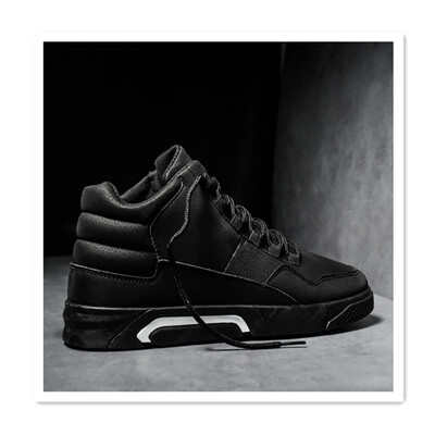 

Korean version of the trend of youth sports casual shoes fall Gao Bang mens shoes solid color board shoes hip hop
