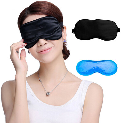 

Gaga Lin silk goggles breathable comfortable sleep goggles breathable ice pack hot&cold deposited black
