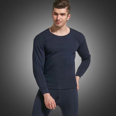 

Aa-shop Thermal Underwaer For Mens Winter Warm Velvet Inner Wear Plus Size Set Thick Round neck Slim Long Johns M-4XL