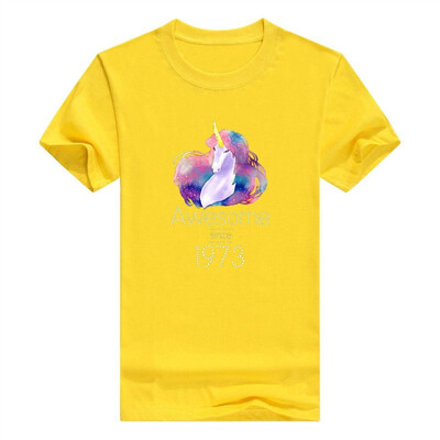 

45th Birthday Gift Unicorn Tshirt Awesome Since 1973 Tee