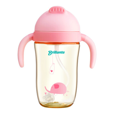

Bellian baby learning cup sippy cup leak-proof anti-fall gravity ball children cup with handle PPSU drinking water training cup 260ml cherry powder BYB19