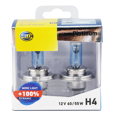 

HELLA car bulb headlight bulb low beam high beam halogen upgrade bulb H4 brightening 100 3700K