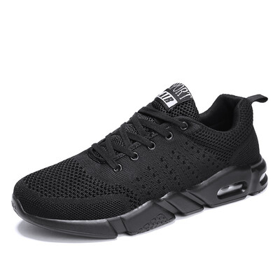 

Mens shoes breathable 2018 new all-black sports fashion casual mens personality Joker mesh shoes air cushion shoes in summer