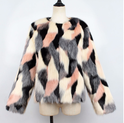 

Knitted furry faux fur ladies sweater soft black female jacket autumn&winter furry faux fur coat cardigan