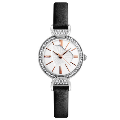 

SKMEI 3ATM Water-resistant Dress Watch Women Quartz Watches Genuine Leather Wristwatch Female Relogio Feminino
