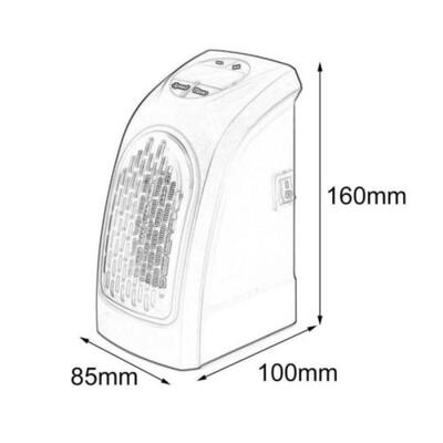 

400W Handy Wall-Outlet Heater Electric Air Radiator Warmer Heater Blower Fan Top