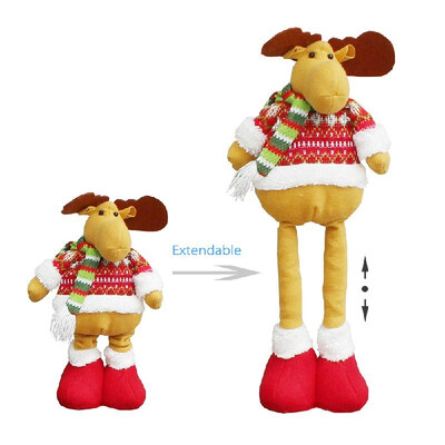 

Christmas Extendable Standing Doll Toy SantaSnowmanReindeer Xmas Party Decorations Ornaments Christmas Gift