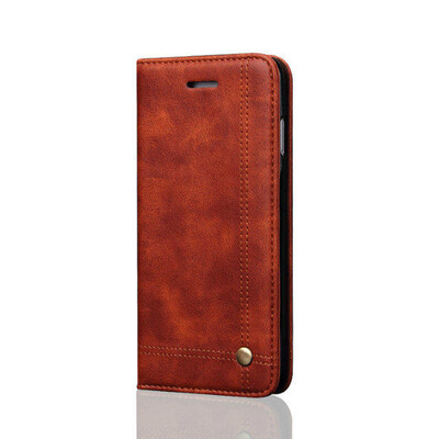 

New iPhoneXS Max Mobile Phone Case Samsung Mobile Phone Flip Card All-inclusive Mobile Phone Shell Light Brown