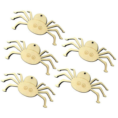 

UpperX 10pcs Wooden Halloween Spider Pendant Small Hangings Pendants Props for DIY Party Decor Supplies