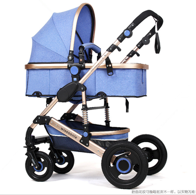 

Wisesonle baby stroller high view stroller baby can sit or lie flat on two sides light four-wheel vibration-absorbent trolley Cali