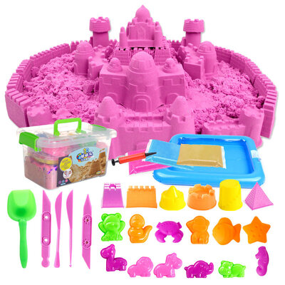 

Pei Pei Le (PEIPEILE) Caisha children's handmade toys DIY clay sand every family toy 3 pounds rose red