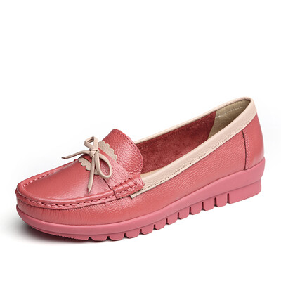 

Yi Er Kang comfortable Peas shoes flat bottom shallow nurses shoes bow shoes S672ZE29544W watermelon red 36