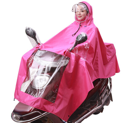 

Kendo outdoor riding adult electric battery motorcycle raincoats men&women single poncho increase thickening adjustable detachable hat eaves P1-T rose red 4XL