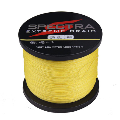 

100M-2000M 6LB-300LB Test Yellow 100%PE Dyneema Braided Fishing Line