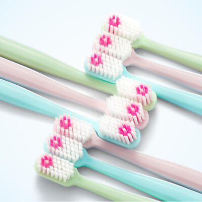 

Black sister flower core toothbrush small head soft hair clean soft care gums couple toothbrush single only