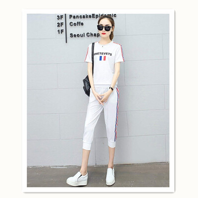 

Summer sports suit female summer short-sleeved sportswear ladies casual suit female couple sportswear womens sportswear