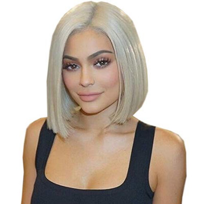 

Glueless Lace Front Blond Human Hair Bob Wigs with Baby Hair Pre Plucked 60 Blonde Short Brazilian Full Lace Wig Virgin Hair 130
