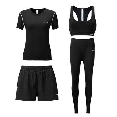 

Kawasaki KAWASAKI fitness clothing tights female sports suits badminton running season quick-drying short-sleeved training morning running shorts four-piece set 2XL