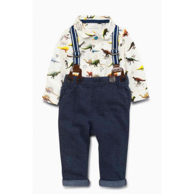 

Kids Baby Boys Long Sleeve Shirt TopsBracesPants Clothes 3pcs Outfit Set Cute