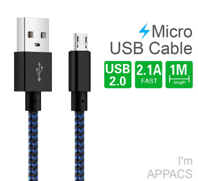 

APPCAS Micro USB Cable 1M2M3M Charging Mobile Phone Cable Braided Nylon USB to Micro USB Charging Cable for Android Data Cable