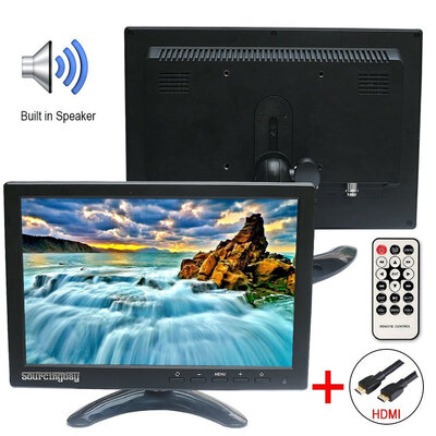 

Sourcingbay 10-дюймовый LED IPS монитор Mini Поддержка HDMI VGA BNC Видео Аудио 1280x800 HD монитор безопасности с пультом дистанционного управления для ПК камеры видеонаблюдения