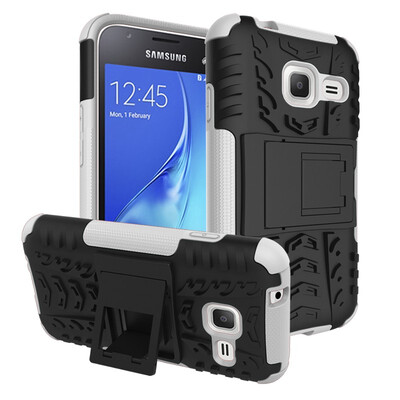 

Fivice Samsung J1 Mini Case TPU anti-fall tire pattern back clip bracket phone case
