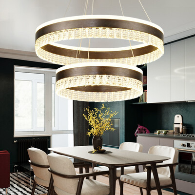 

Baycheer HL487581 Personality 2 Rings Brushed Aluminum Circular LED Chandelier in Brown White Light