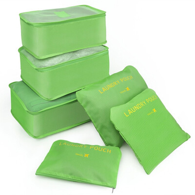 

Nylon Packing Cube Travel Bag System Durable 6 Pieces storage bag Set Large Capacity Bags Unisex Clothing Sorting Organize Wholesa