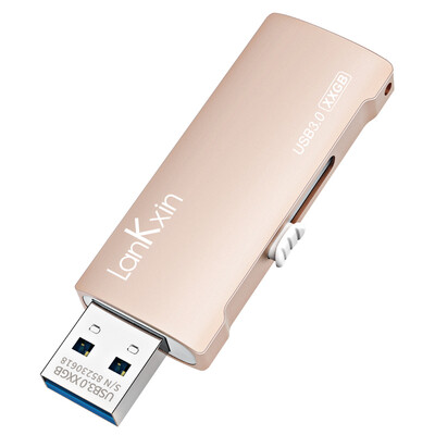

Lanke core K08 32G USB30 high speed reading&writing U disk metal push-pull USB flash drive champagne gold