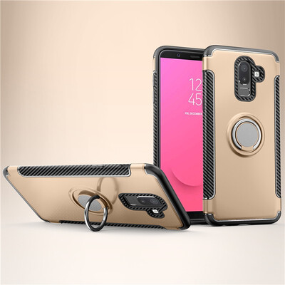 

Fecoprior Back Cover For Samsung Galaxy J6 2018 Case Car Holder Stand Hard PC Silicon Ring Suction Bracket Celulars