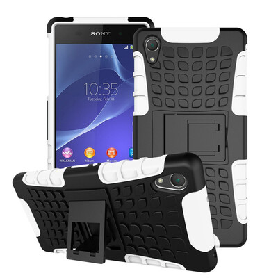

Fivice sony Z2 Case TPU anti-fall tire pattern back clip bracket phone case