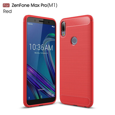 

Fivice Asus Zenfone Max Pro M1 ZB601KL case Luxury brushed carbon fiber TPU soft shell